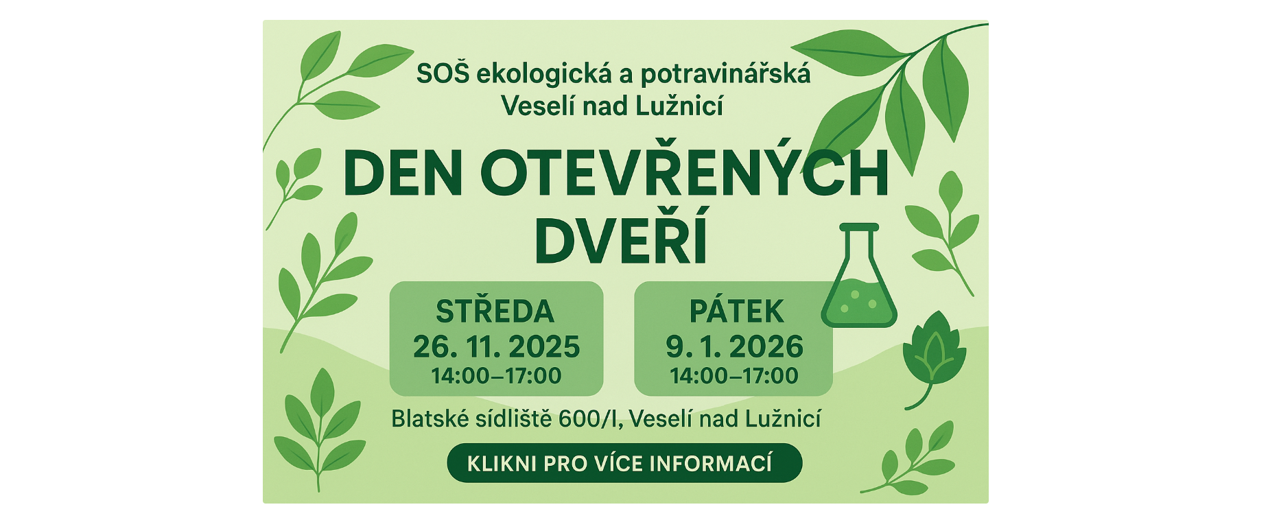 Střední odborná škola ekologická a potravinářská Veselí nad Lužnicí - Střední odborná škola ekologická a potravinářská Veselí nad Lužnicí