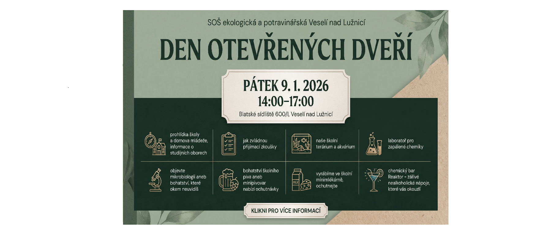 Střední odborná škola ekologická a potravinářská Veselí nad Lužnicí - Střední odborná škola ekologická a potravinářská Veselí nad Lužnicí