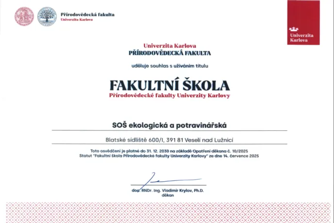 Střední odborná škola ekologická a potravinářská Veselí nad Lužnicí - Střední odborná škola ekologická a potravinářská Veselí nad Lužnicí